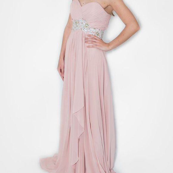 Brand New Prom Bridesmaid Rose Pink Ball Gown Dress - Picture 2 of 4